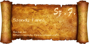Szondy Fanni névjegykártya