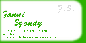 fanni szondy business card